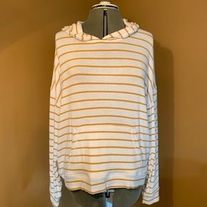 White/Yellow Striped Lightweight Sweatshirt